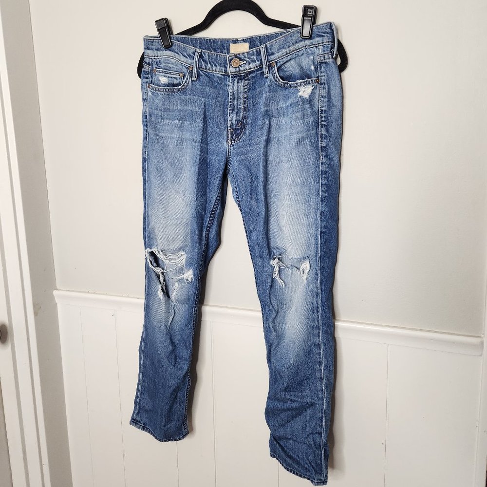 Women’s Distressed Light Blue Denim Jeans